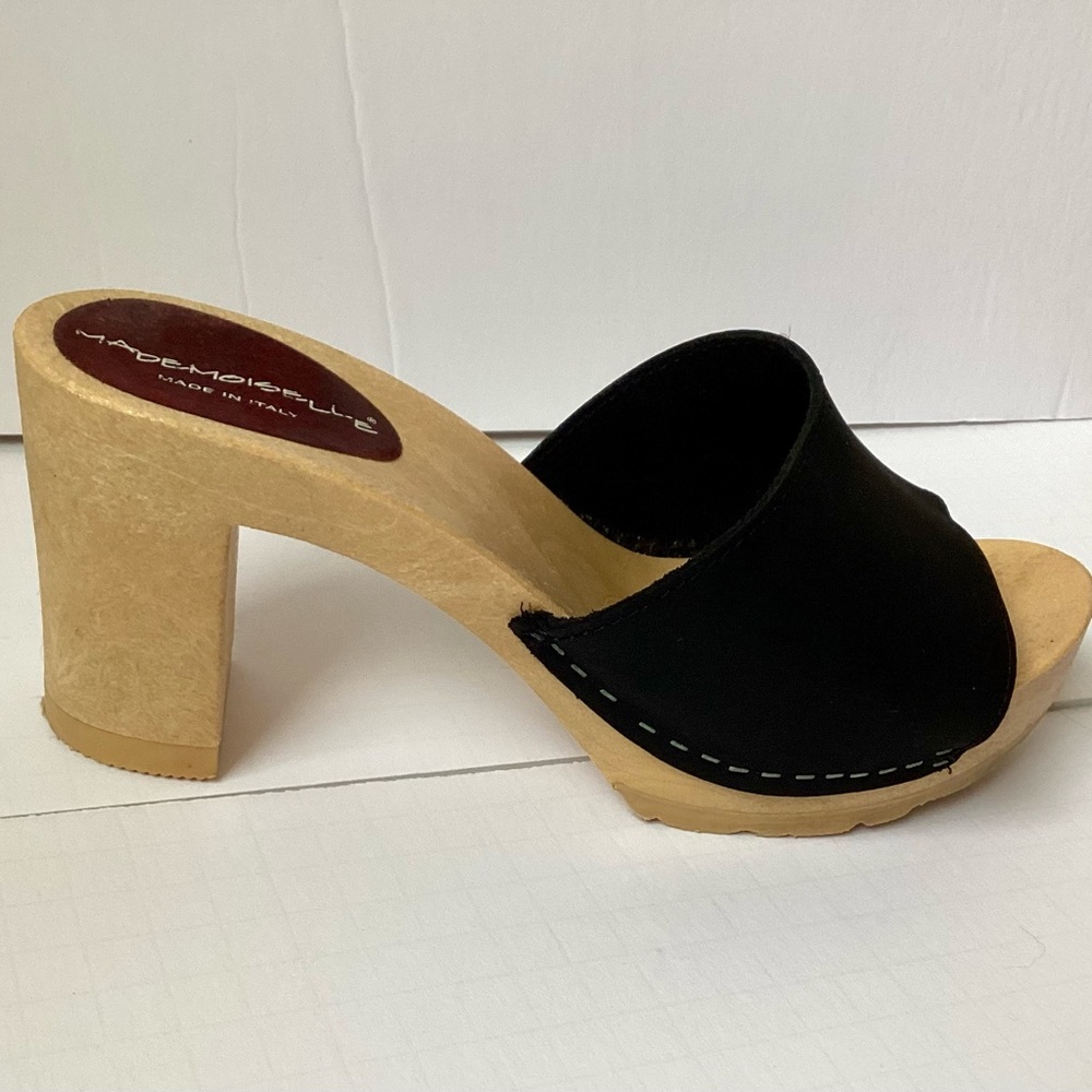 Vintage Y2K Candies Style by Mademoiselle Black Platform Heel Sandal Retro Sz 10
